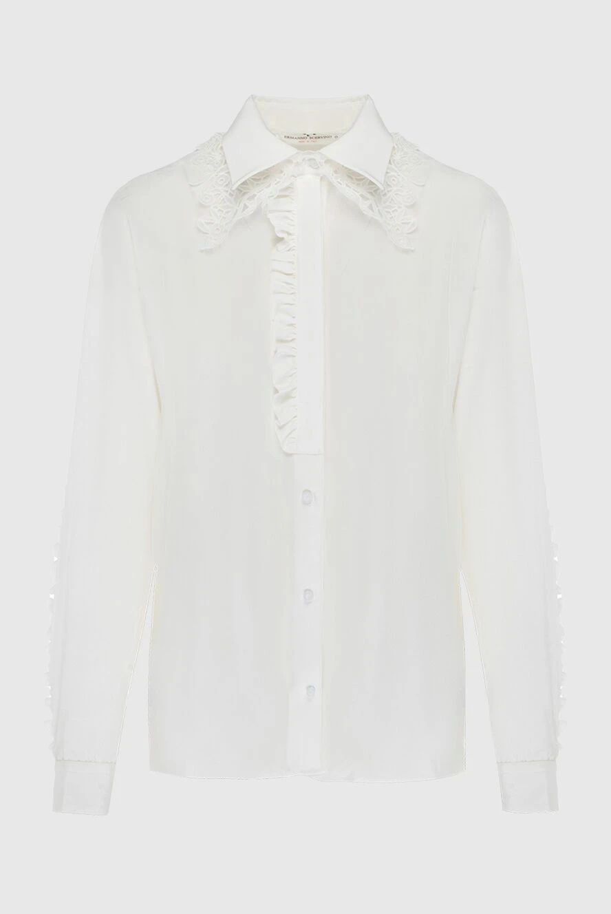 Ermanno Scervino woman white silk blouse for women купить с ценами и фото 170389 - photo 1