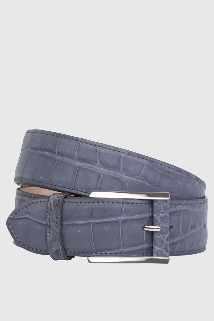 Cesare di Napoli man crocodile leather belt blue for men купить с ценами и фото 170546 - photo 1