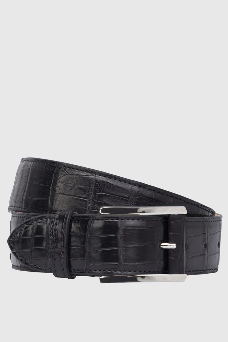 Cesare di Napoli man black crocodile leather belt for men купить с ценами и фото 170547 - photo 1