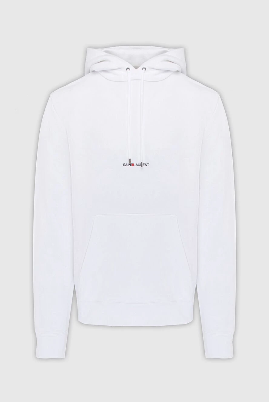 Saint Laurent man men's cotton hoodie white купить с ценами и фото 170568 - photo 1