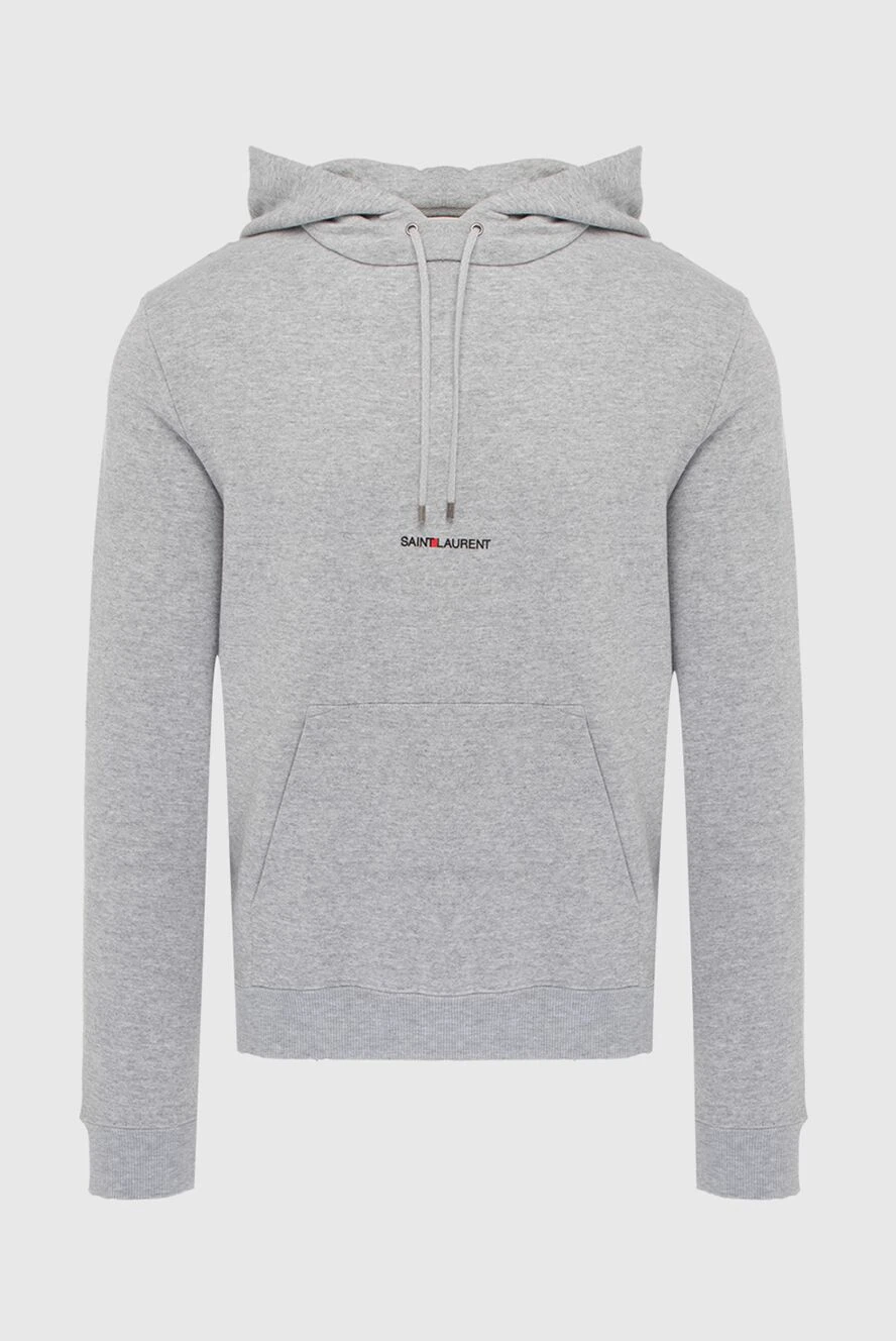 Saint Laurent man gray men's cotton hoodie купить с ценами и фото 170572 - photo 1