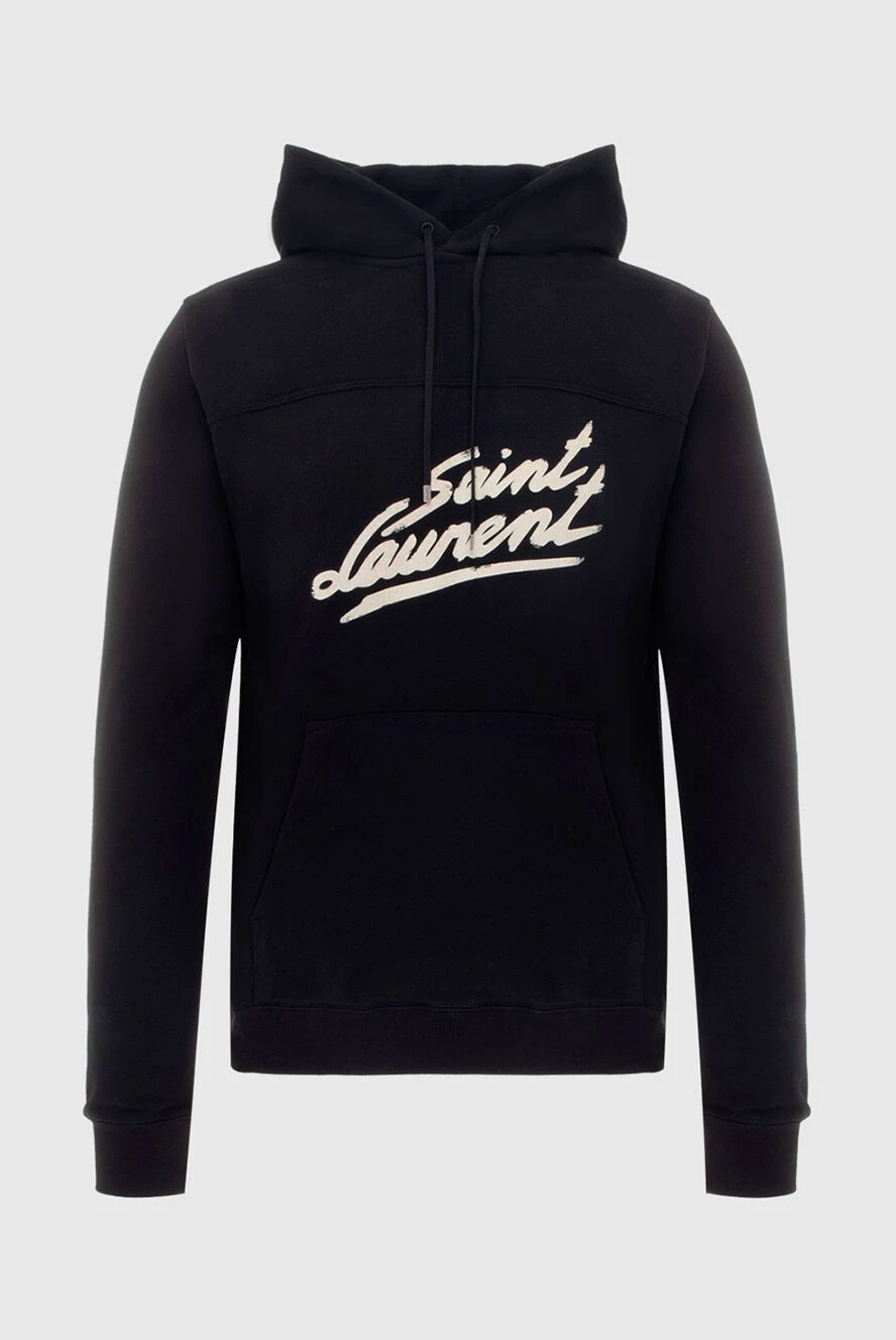 Saint Laurent man men's cotton hoodie black купить с ценами и фото 170580 - photo 1