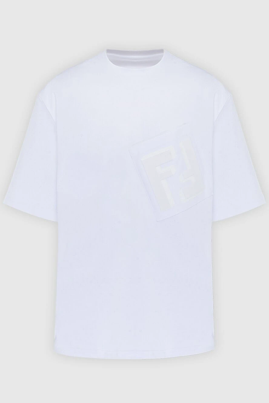 Fendi man white cotton t-shirt for men купить с ценами и фото 170612 - photo 1