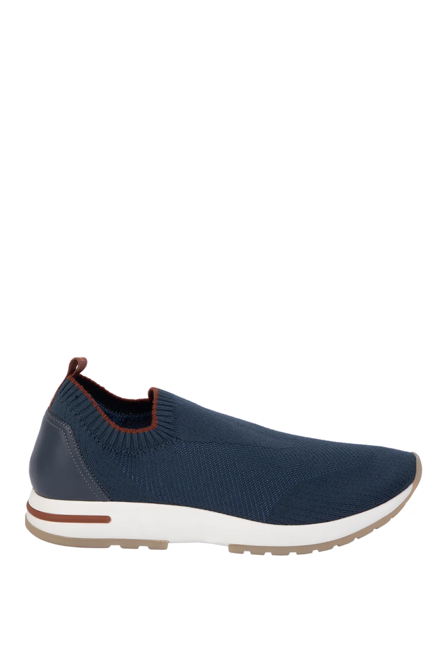 Loro Piana man blue wool sneakers for men купить с ценами и фото 170618 - photo 1