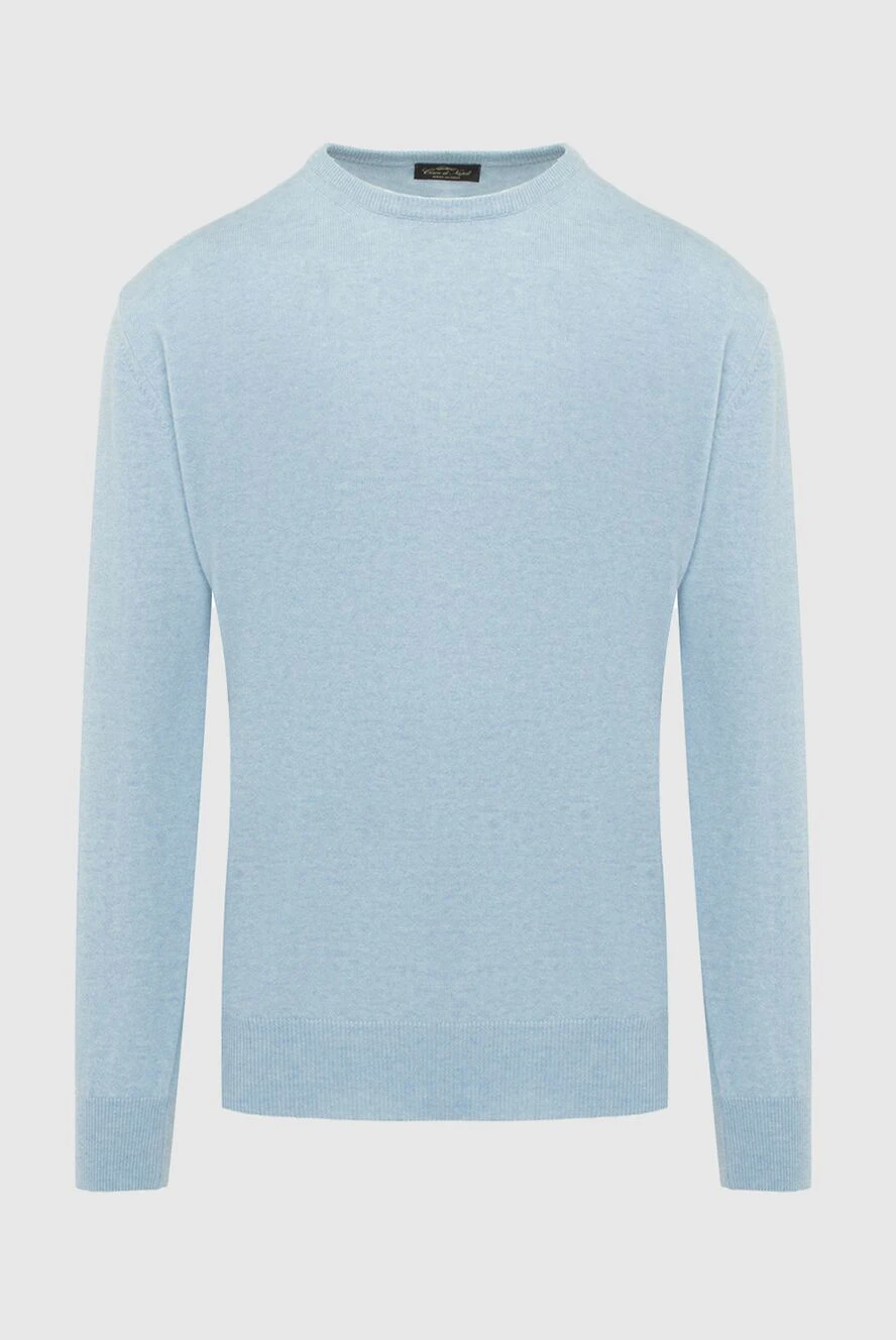 Cesare di Napoli man blue cashmere jumper for men купить с ценами и фото 170678 - photo 1