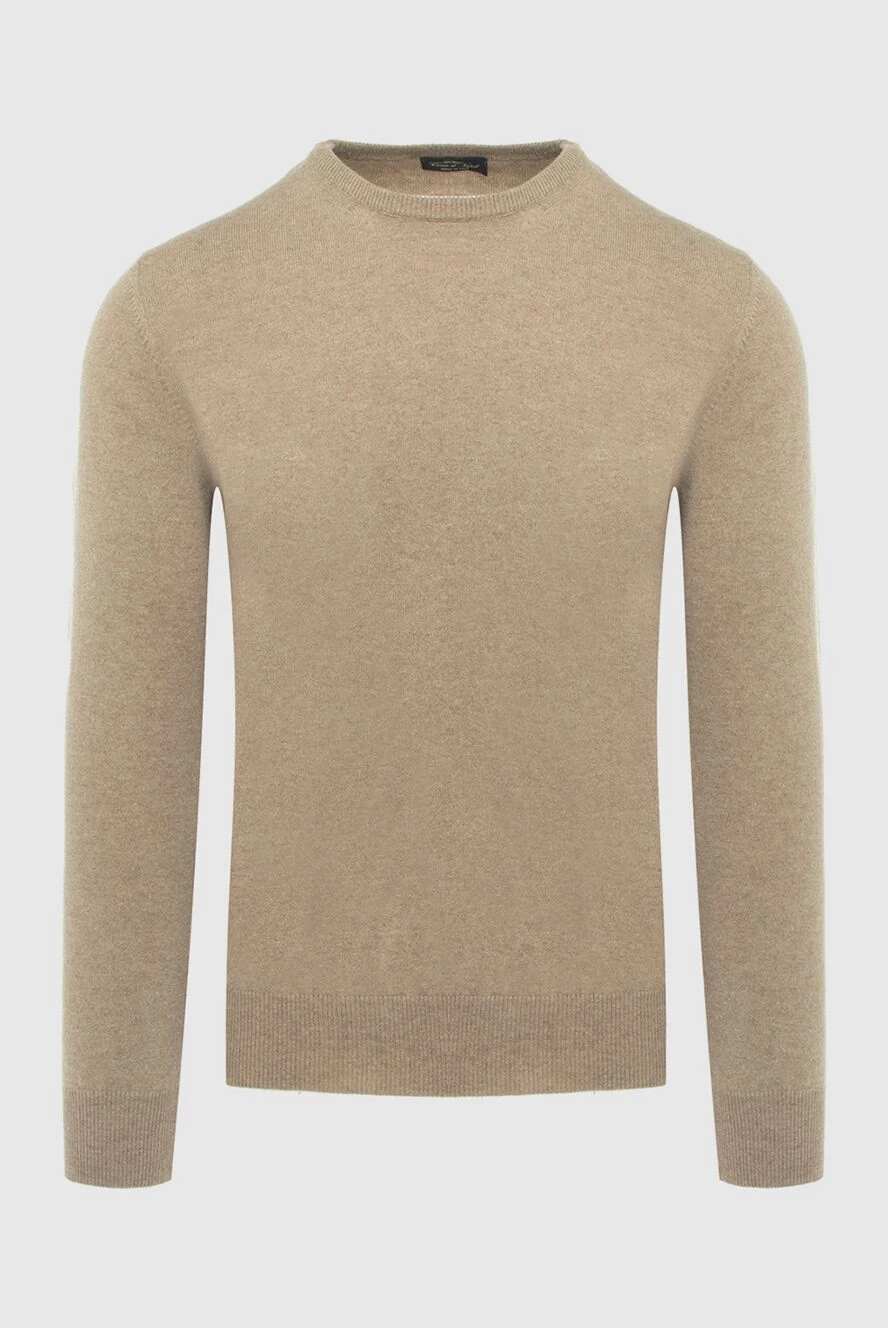 Cesare di Napoli man beige cashmere jumper for men купить с ценами и фото 170679 - photo 1