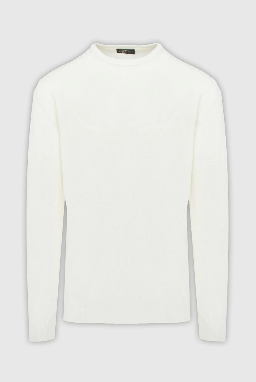 Cesare di Napoli man cashmere jumper white for men купить с ценами и фото 170683 - photo 1