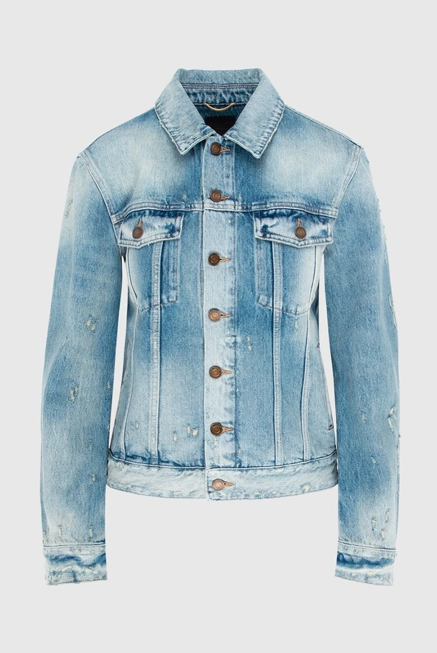 Saint Laurent woman blue cotton denim jacket for women купить с ценами и фото 170761 - photo 1