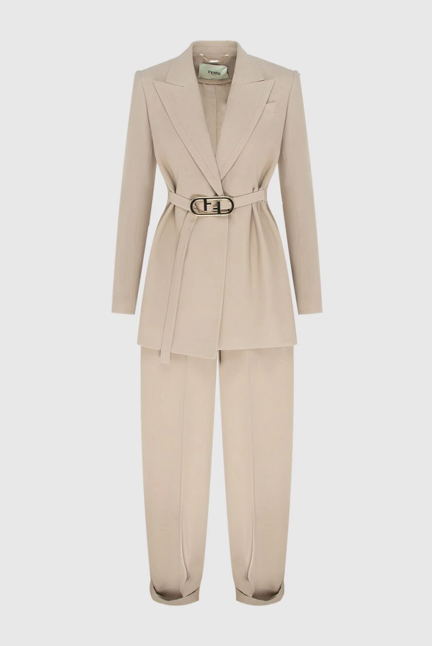 Fendi woman beige women's trouser suit купить с ценами и фото 170810 - photo 1