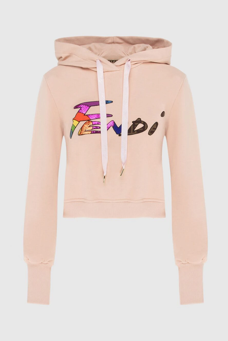 Fendi woman pink cotton hoodie for women купить с ценами и фото 170815 - photo 1