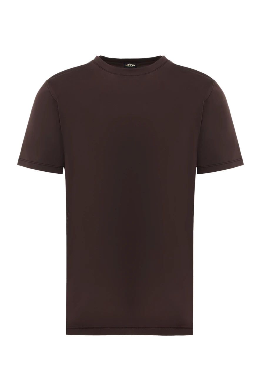 Cesare di Napoli man brown cotton and elastane t-shirt for men купить с ценами и фото 170958 - photo 1