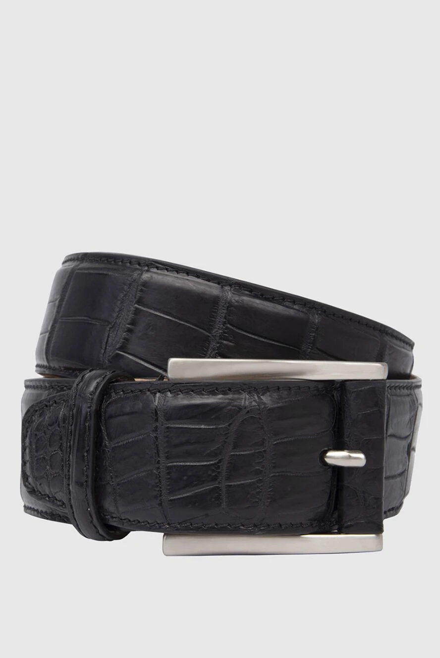 Cesare di Napoli man black crocodile leather belt for men купить с ценами и фото 170995 - photo 1