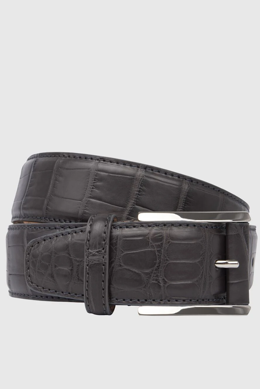 Cesare di Napoli man gray crocodile leather belt for men купить с ценами и фото 171000 - photo 1