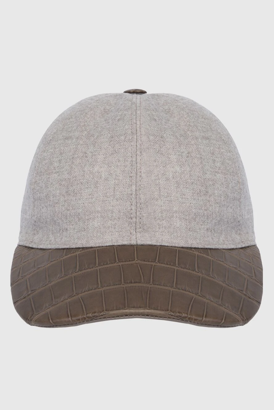 Cesare di Napoli man gray crocodile cap for men купить с ценами и фото 171021 - photo 1