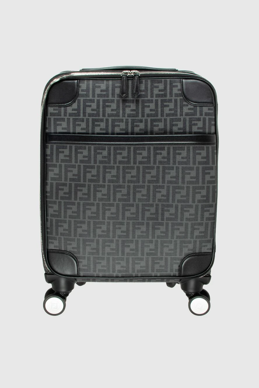 Fendi man gray leather suitcase for men купить с ценами и фото 171083 - photo 1