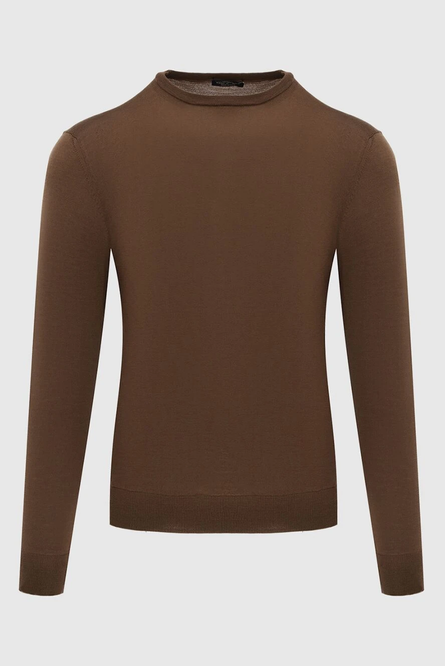 Cesare di Napoli man brown wool jumper for men купить с ценами и фото 171216 - photo 1