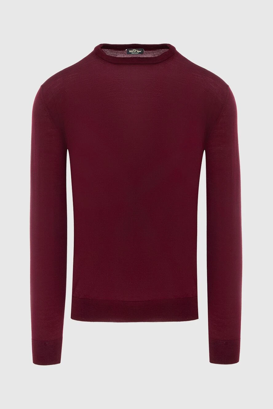 Cesare di Napoli man wool jumper burgundy for men купить с ценами и фото 171217 - photo 1