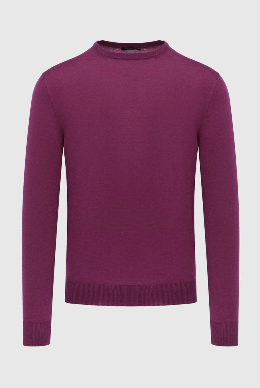 Cesare di Napoli man violet wool jumper for men купить с ценами и фото 171230 - photo 1