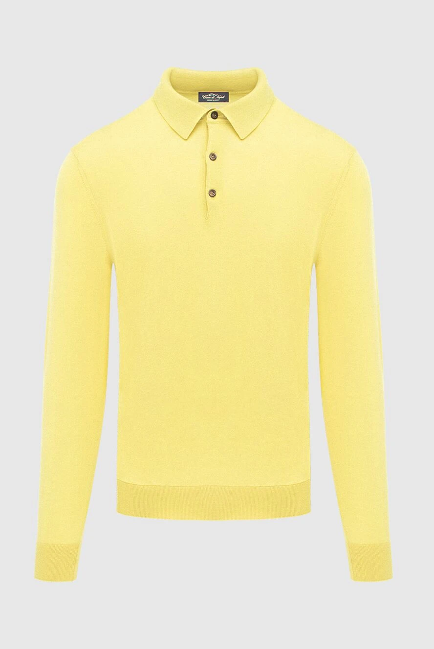 Cesare di Napoli man wool long sleeve polo yellow for men купить с ценами и фото 171232 - photo 1