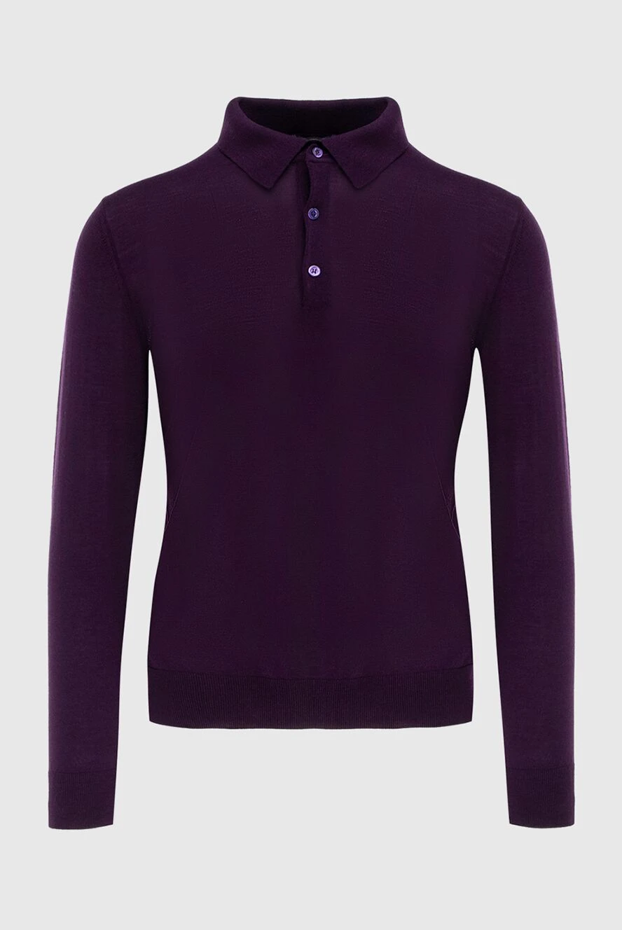 Cesare di Napoli man wool long sleeve polo violet for men купить с ценами и фото 171237 - photo 1