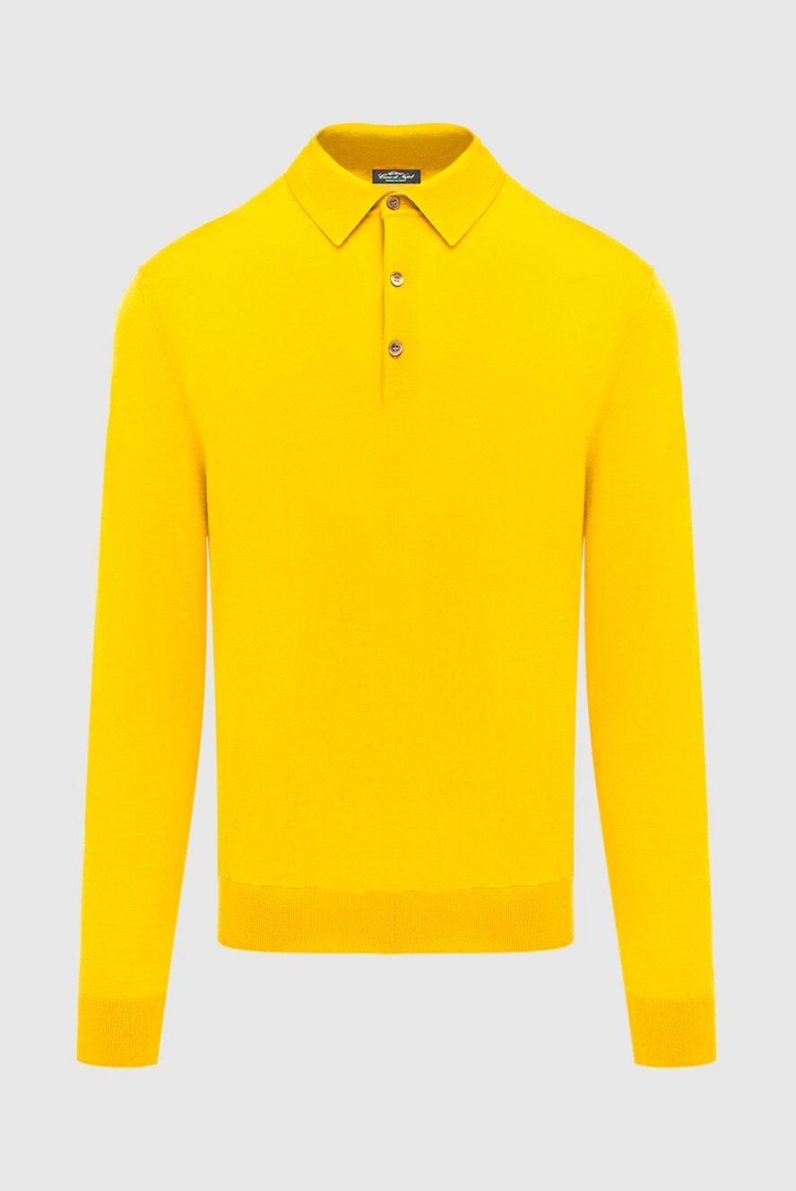 Cesare di Napoli man wool long sleeve polo yellow for men купить с ценами и фото 171244 - photo 1