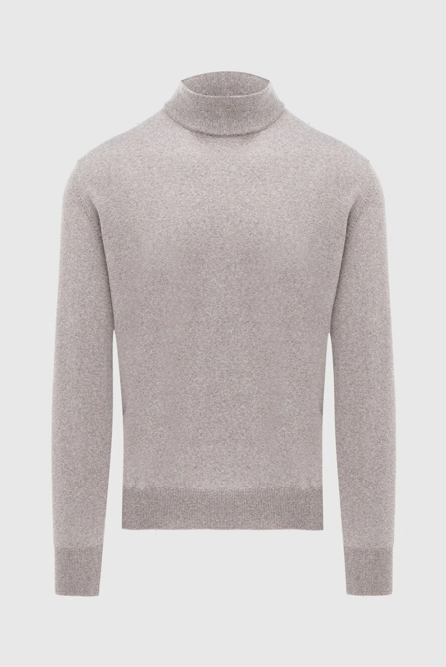 Gran Sasso man men's jumper with a high stand-up collar made of wool, beige купить с ценами и фото 171280 - photo 1