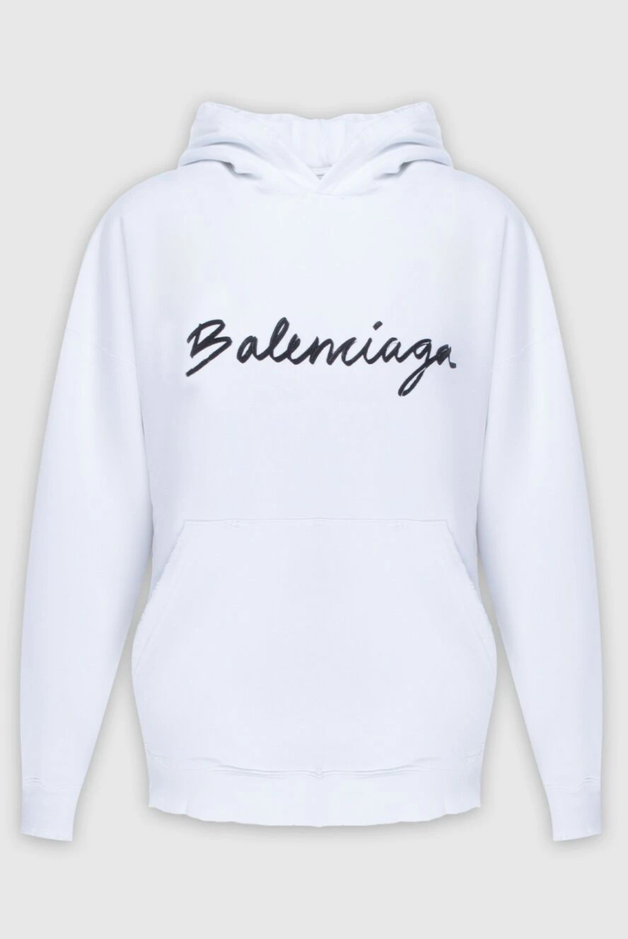 Balenciaga woman white cotton hoodie for women купить с ценами и фото 171407 - photo 1