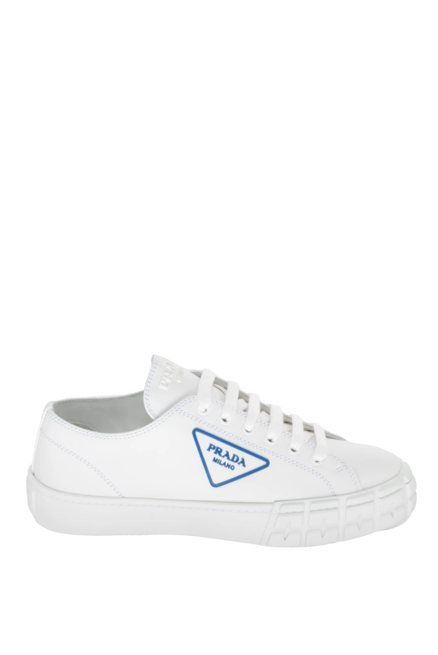 Prada woman white leather sneakers for women купить с ценами и фото 171445 - photo 1