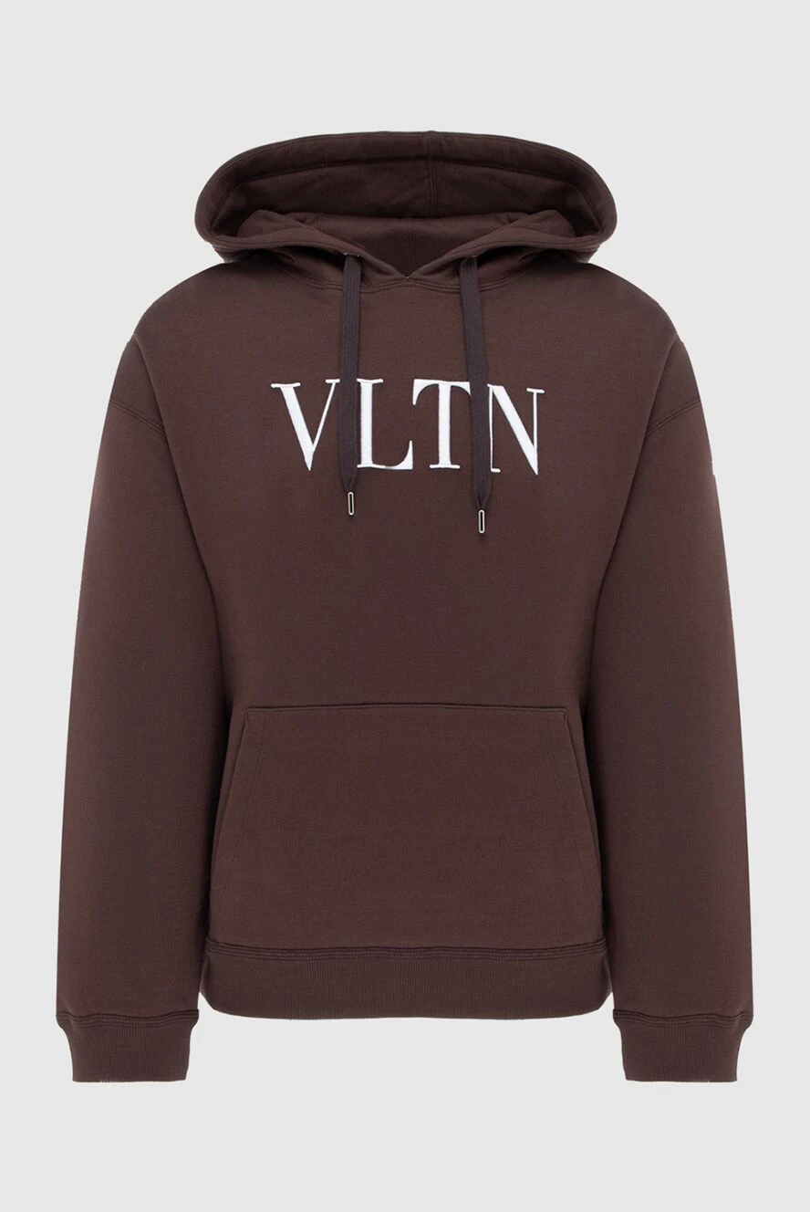 Valentino man men's hoodie made of cotton and polyamide, brown купить с ценами и фото 171461 - photo 1