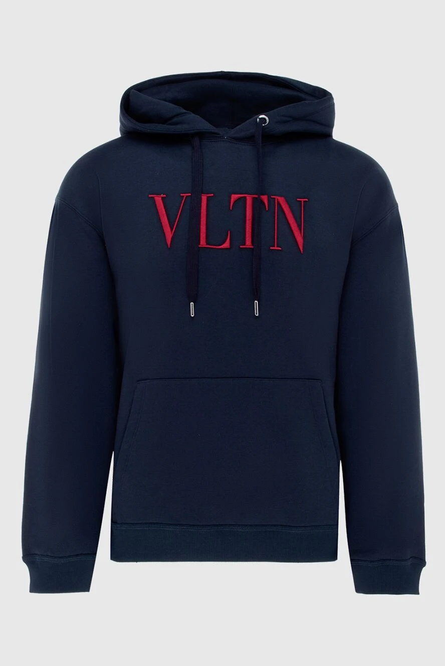 Valentino man men's cotton and polyamide hoodie blue купить с ценами и фото 171462 - photo 1