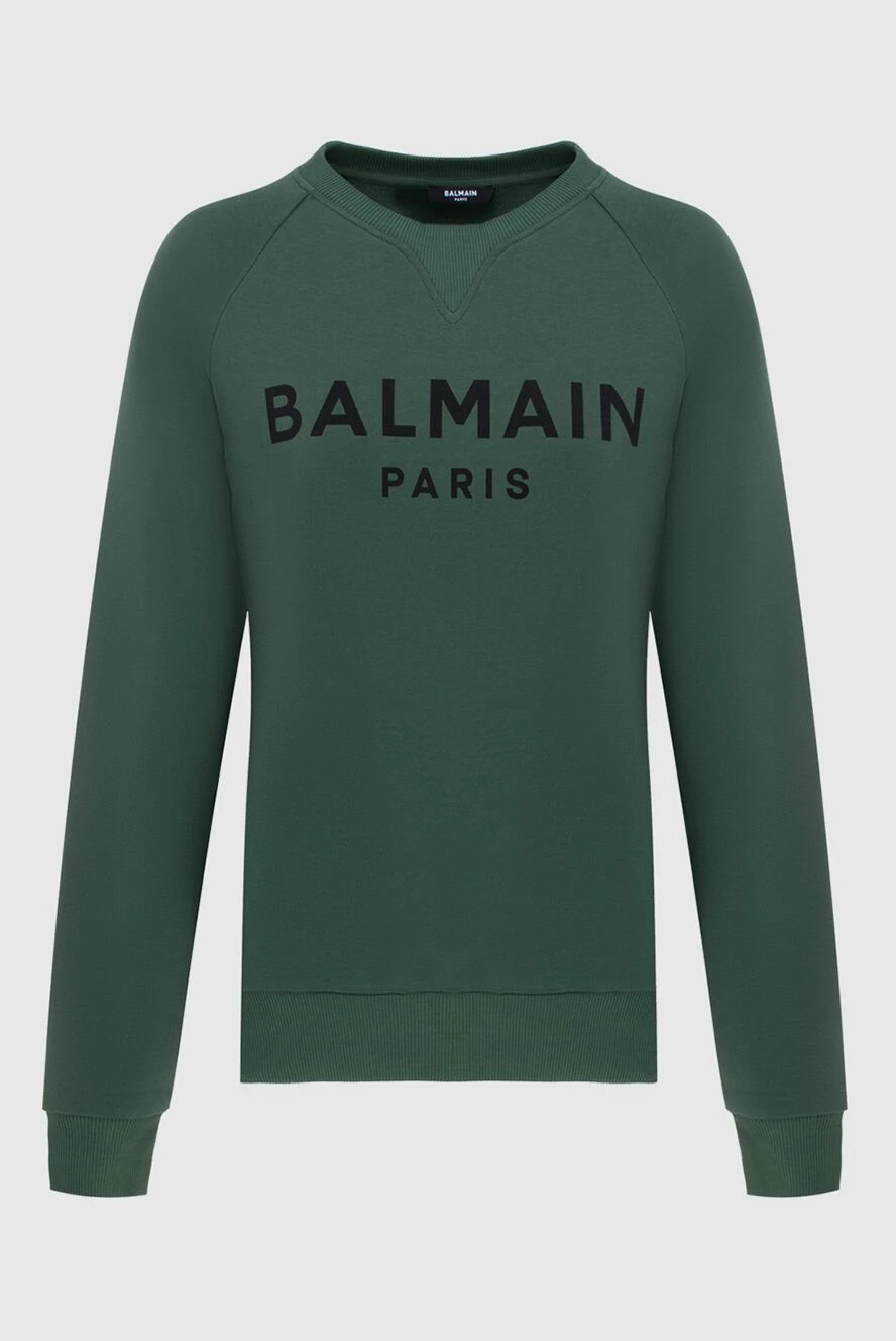 Balmain man sweatshirt cotton green for men купить с ценами и фото 171519 - photo 1