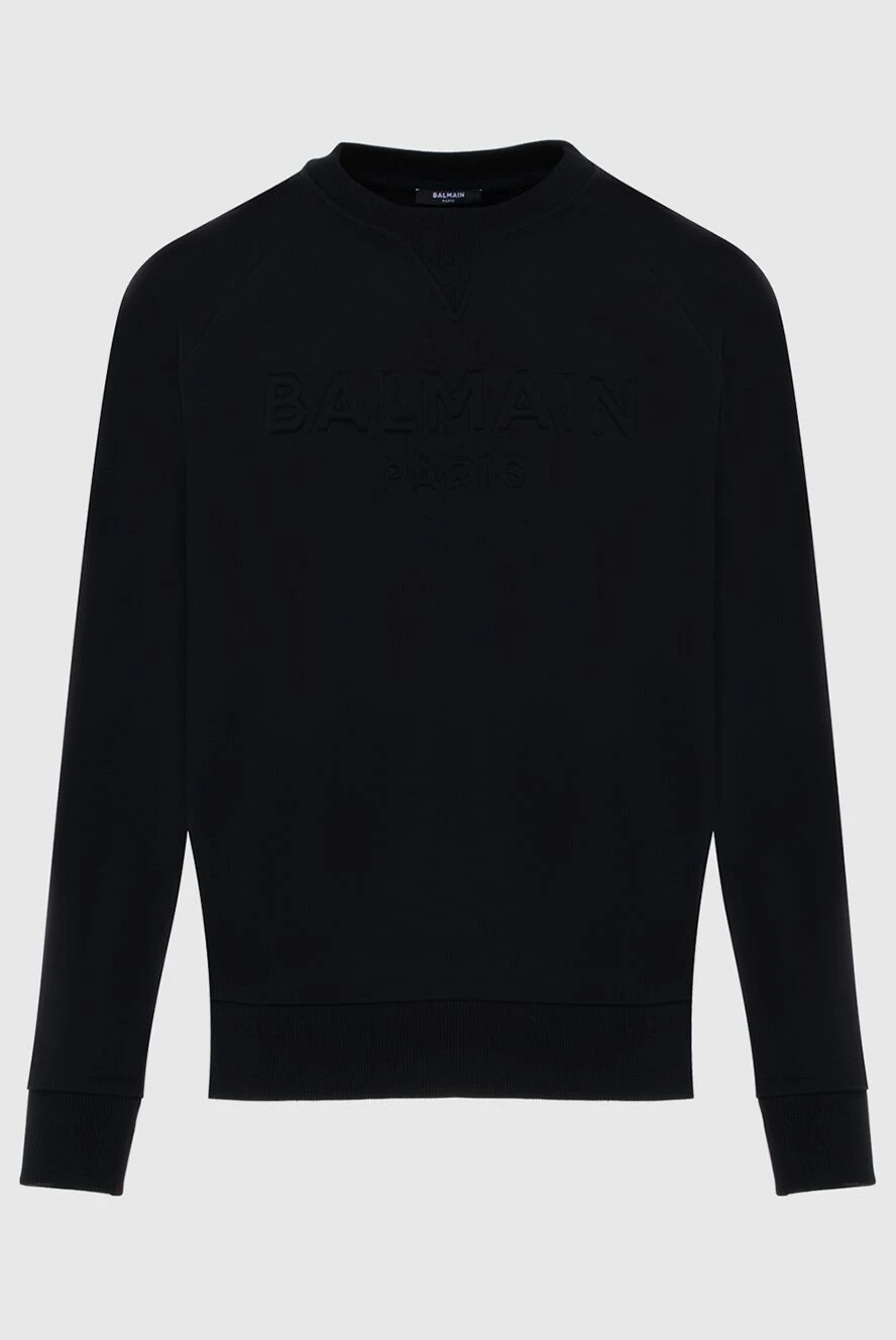 Balmain man sweatshirt cotton black for men купить с ценами и фото 171526 - photo 1