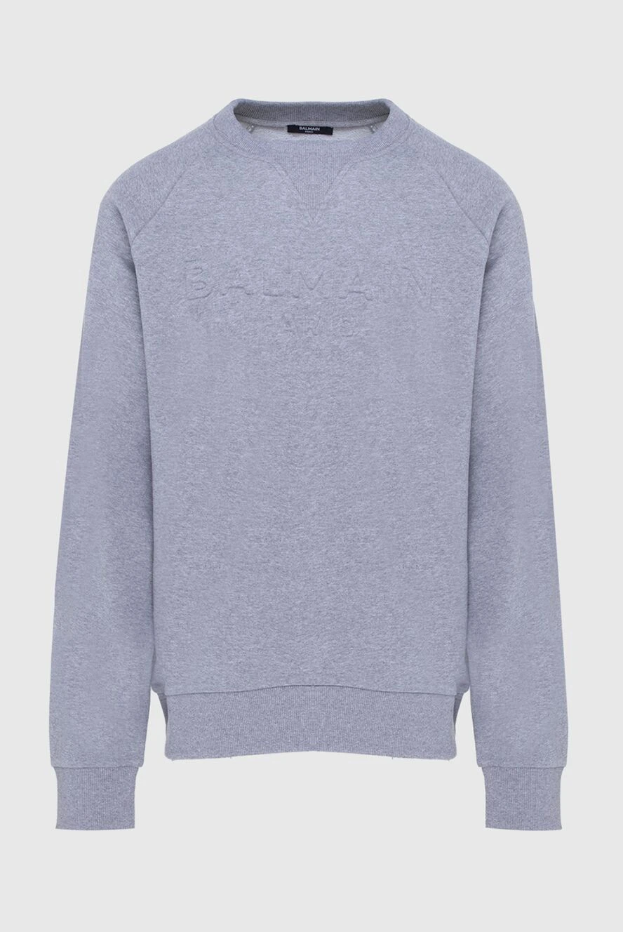 Balmain man gray cotton sweatshirt for men купить с ценами и фото 171527 - photo 1