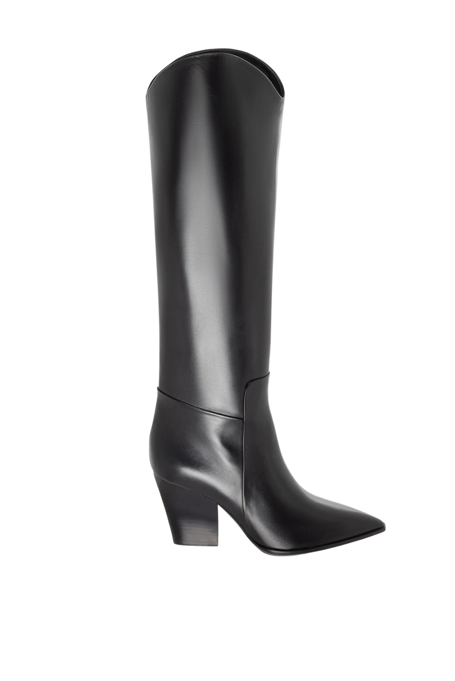 Santoni woman black leather boots for women купить с ценами и фото 171664 - photo 1