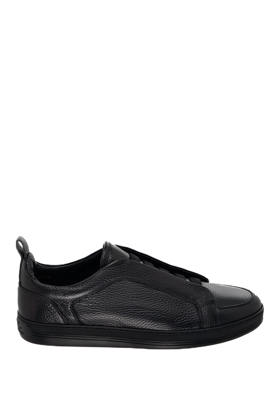 Doucal`s man genuine leather sneakers black for men купить с ценами и фото 171767 - photo 1