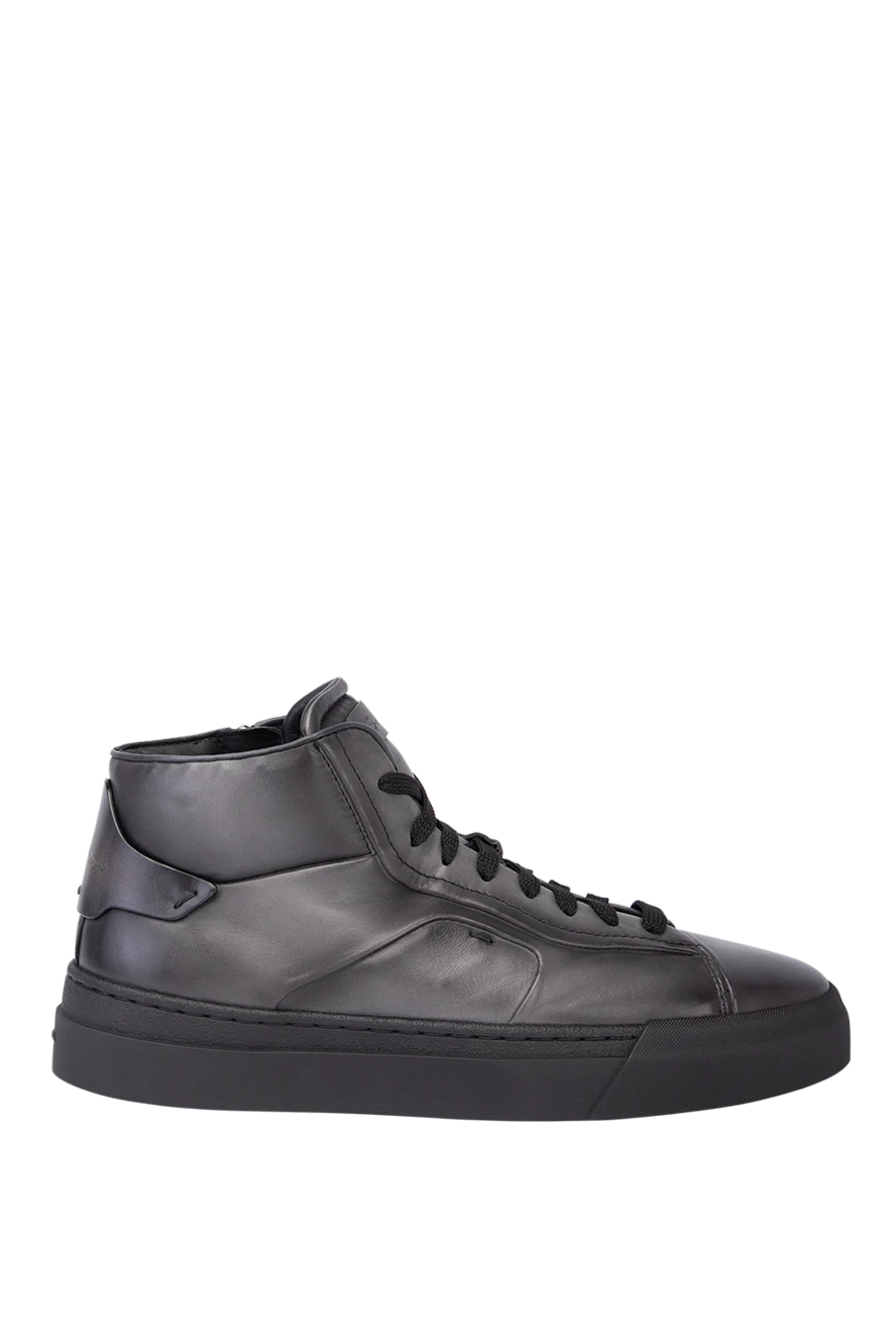 Santoni man gray leather sneakers for men купить с ценами и фото 171777 - photo 1