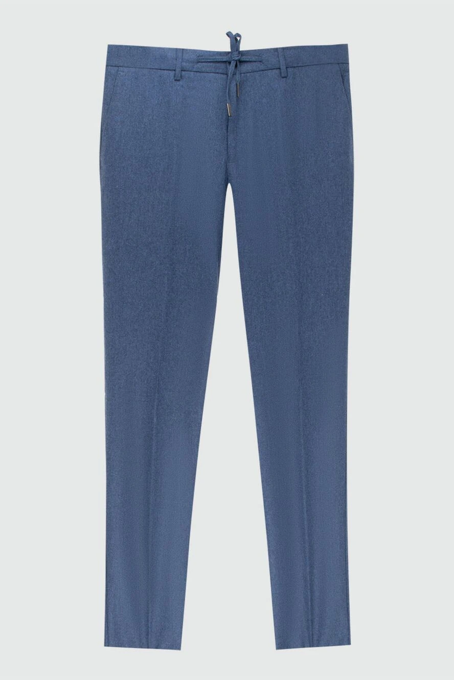 Cesare di Napoli man blue wool trousers for men купить с ценами и фото 171807 - photo 1