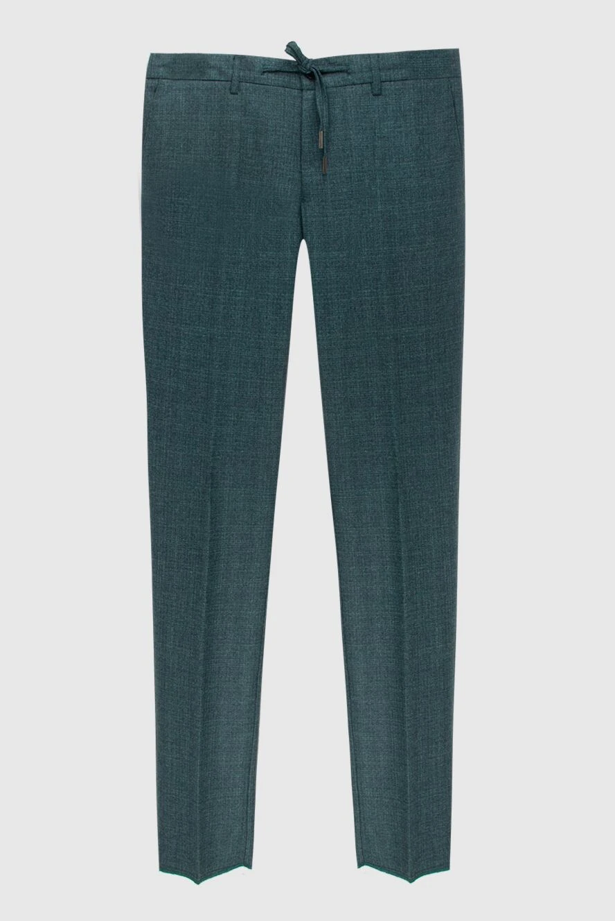 Cesare di Napoli man green wool trousers for men купить с ценами и фото 171820 - photo 1