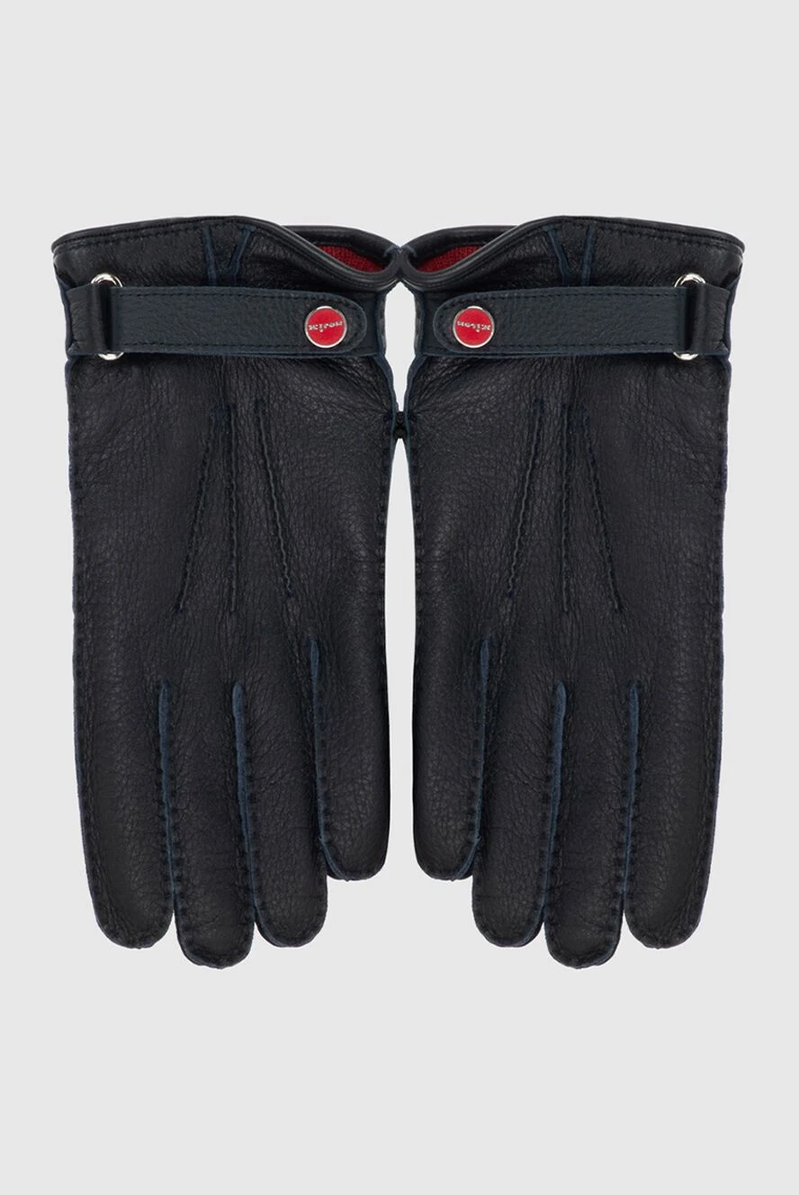 Kiton man black leather gloves for men купить с ценами и фото 171844 - photo 1