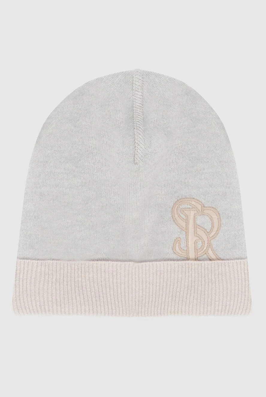 Stefano Ricci монограммасы бар ашық бежевый кашемир және жібек қалпақ 171852 - фото 1