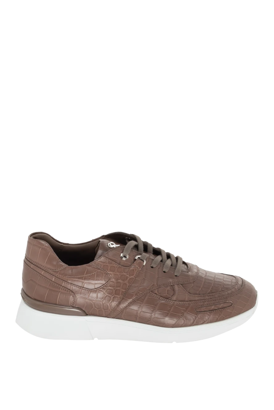 Stefano Ricci кроссовки из кожи крокодила коричневые мужские 171858 - фото 1