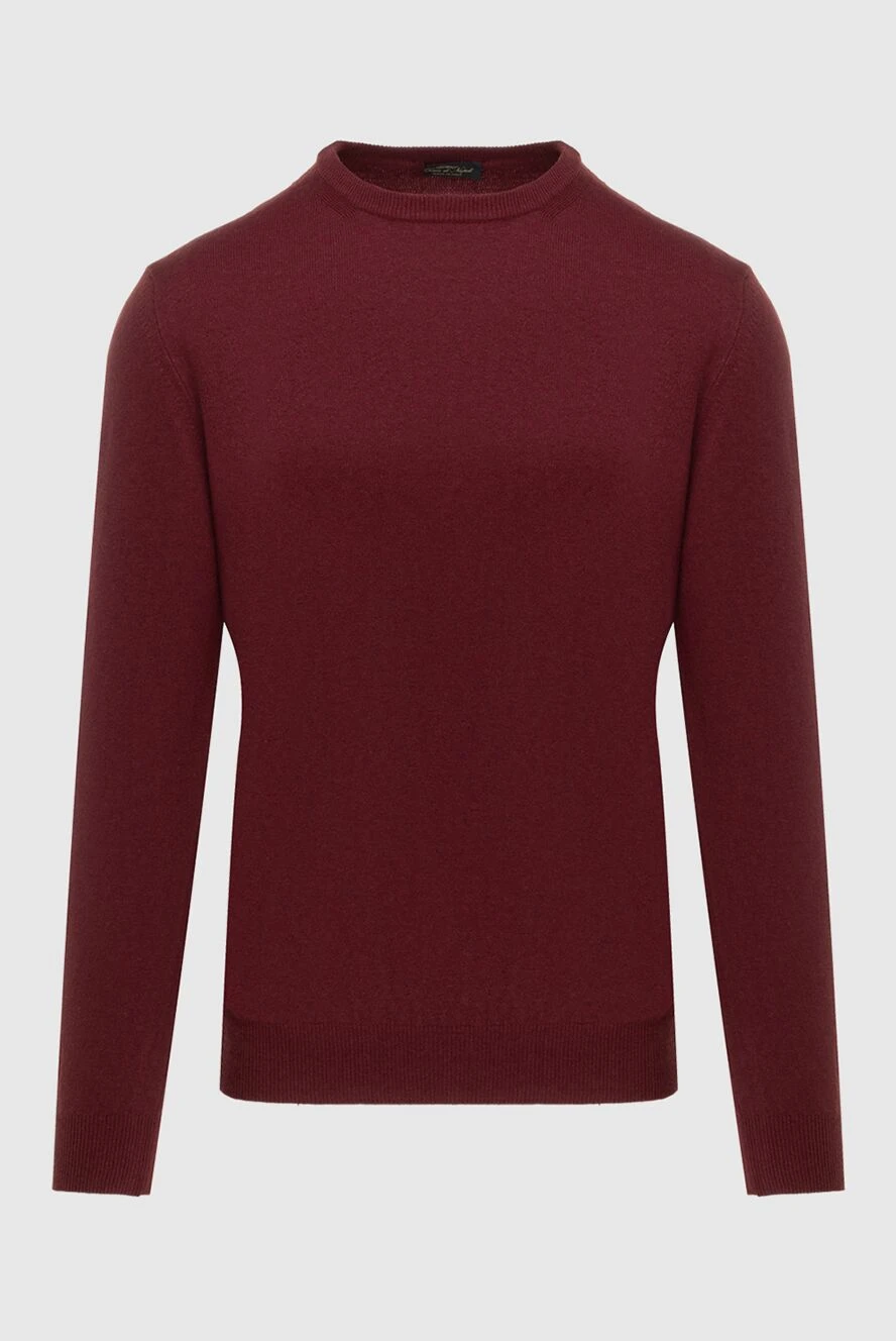 Cesare di Napoli man cashmere jumper burgundy for men купить с ценами и фото 171912 - photo 1