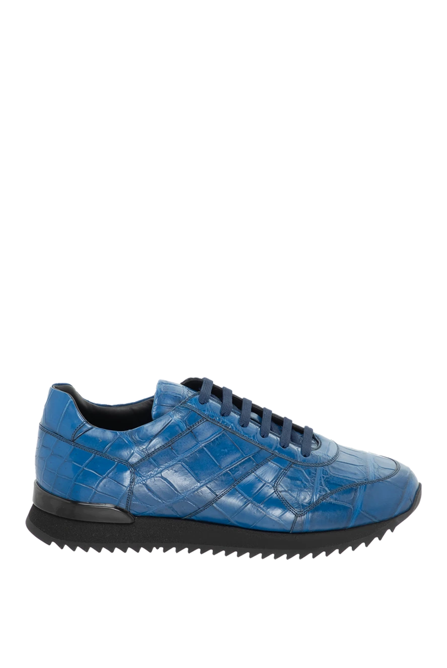 Cesare di Napoli man blue alligator sneakers for men купить с ценами и фото 171939 - photo 1