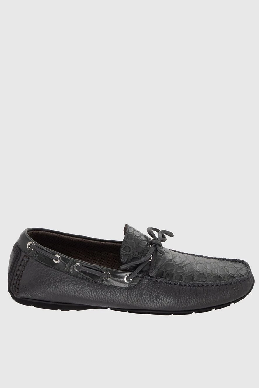 Cesare di Napoli man moccasins for men made of genuine leather and gray alligator skin купить с ценами и фото 171977 - photo 1