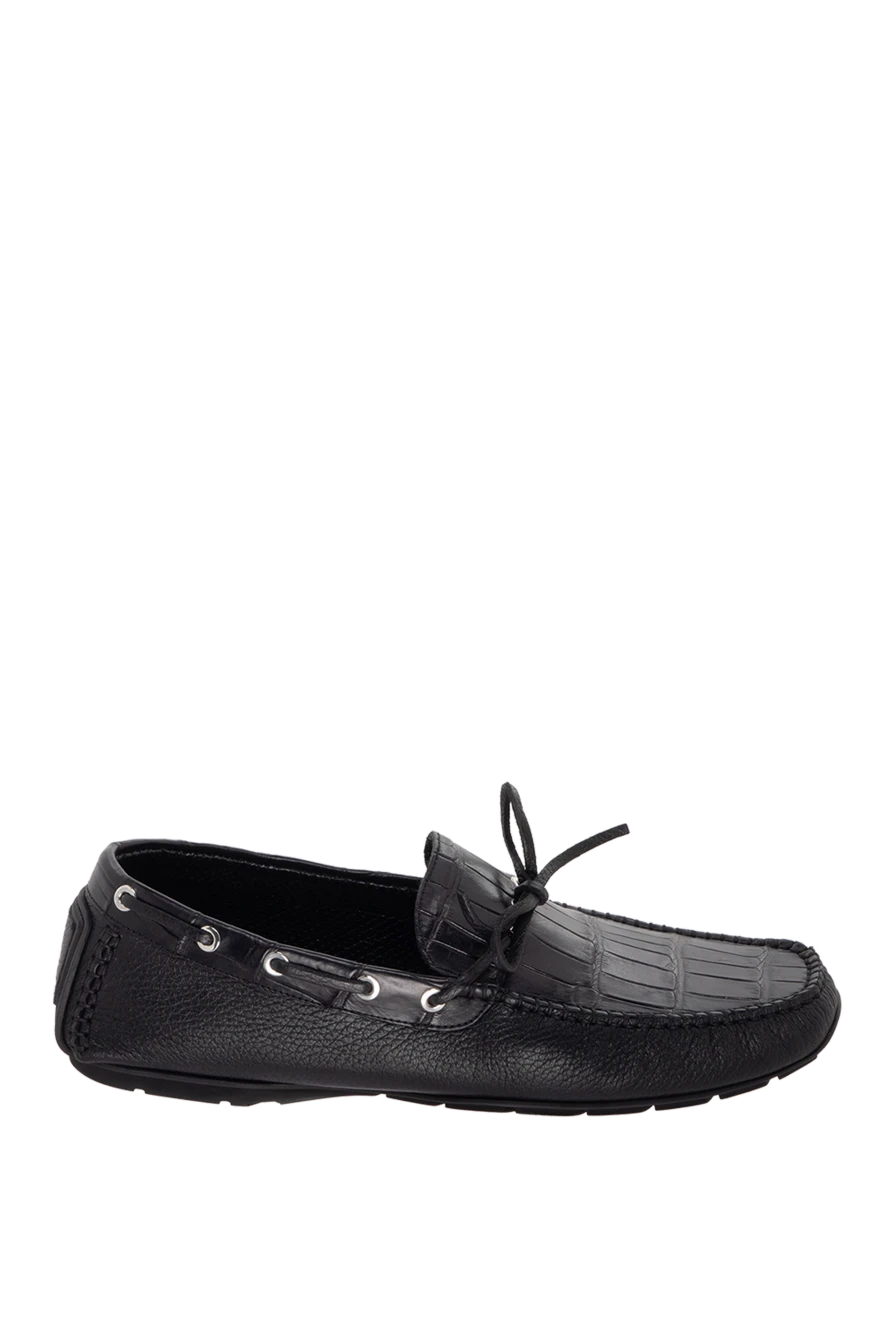 Cesare di Napoli man men's moccasins made of genuine leather and black alligator skin купить с ценами и фото 171978 - photo 1