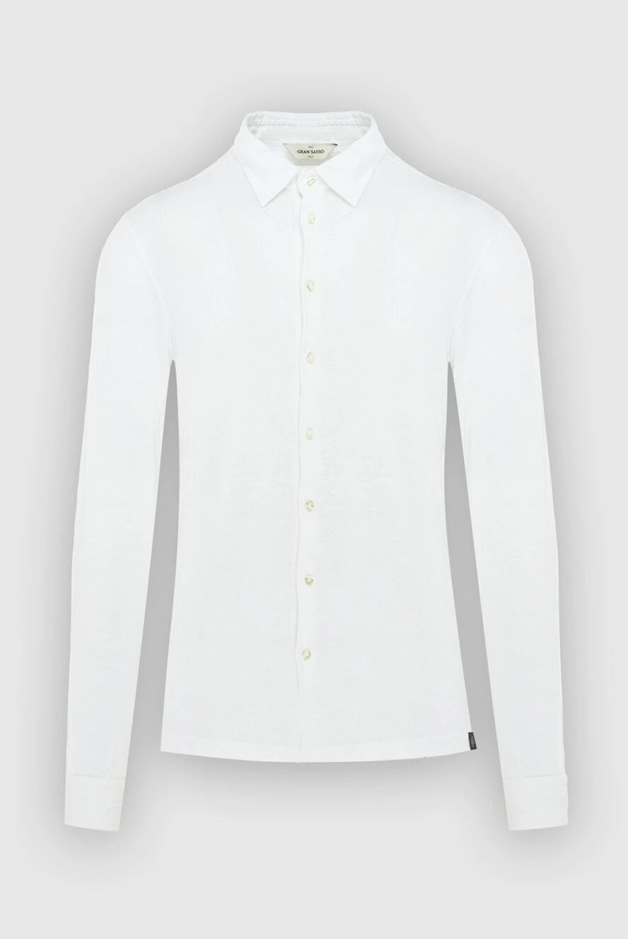 Gran Sasso man white linen and elastane shirt for men купить с ценами и фото 172025 - photo 1