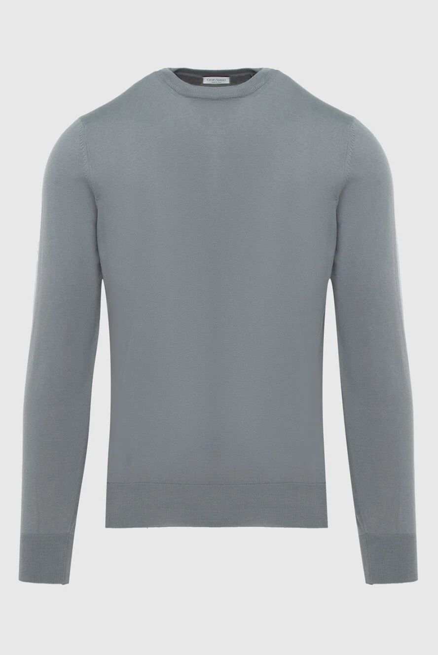 Gran Sasso джемпер из шелковистого хлопка с округлой горловиной серый мужской 172052 - фото 1
