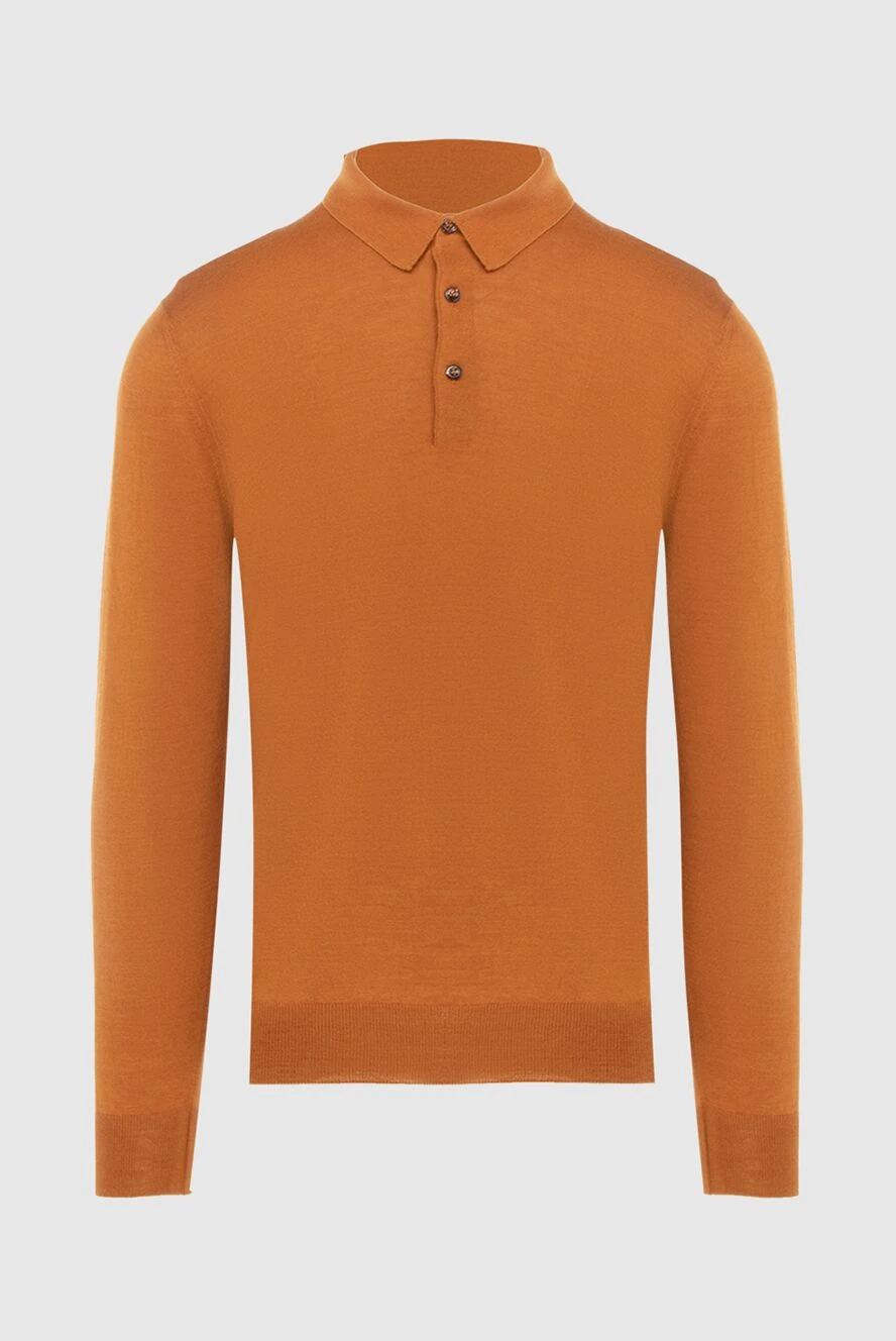 Gran Sasso man wool and silk polo orange for men купить с ценами и фото 172116 - photo 1