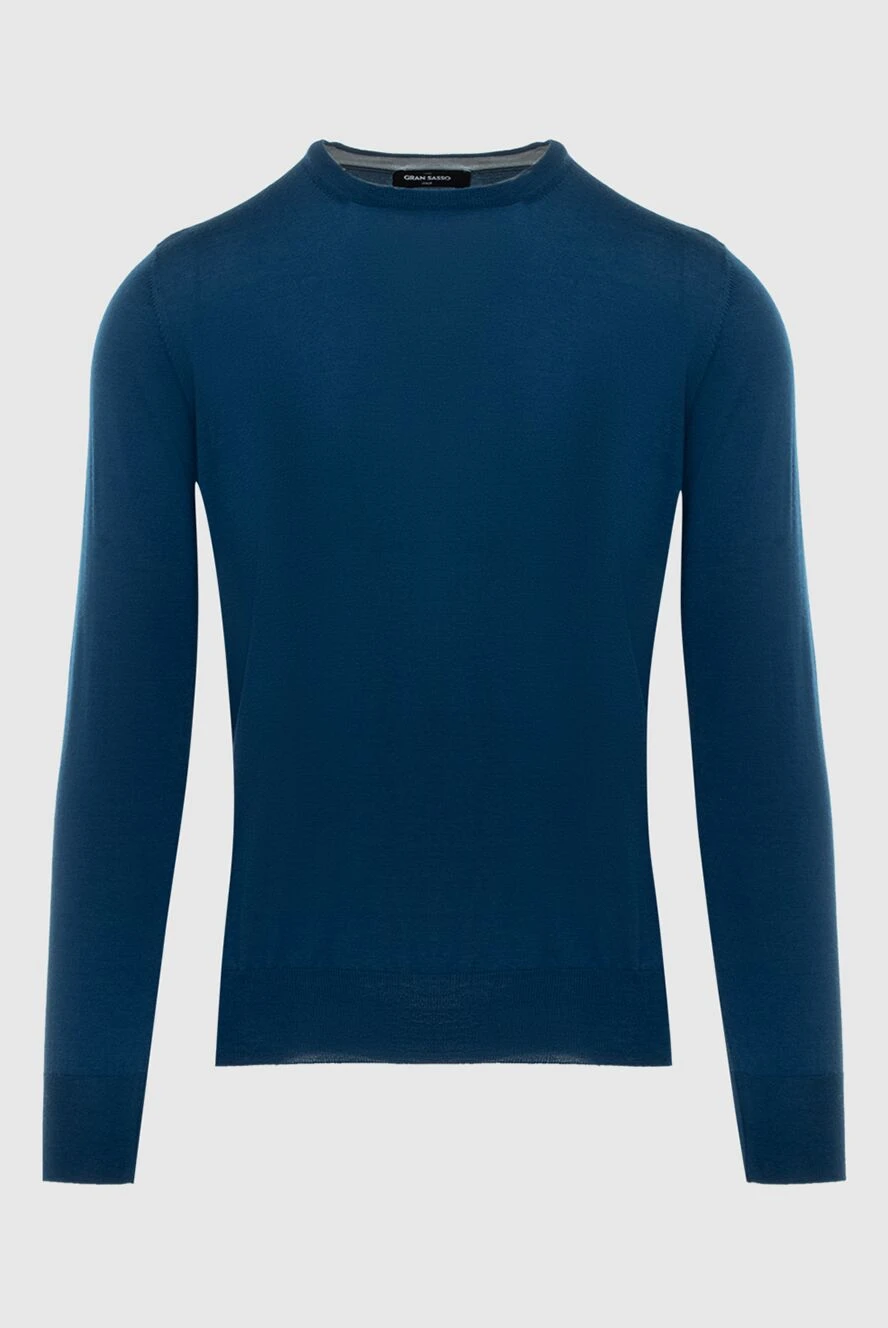 Gran Sasso man cashmere and silk jumper blue for men купить с ценами и фото 172125 - photo 1