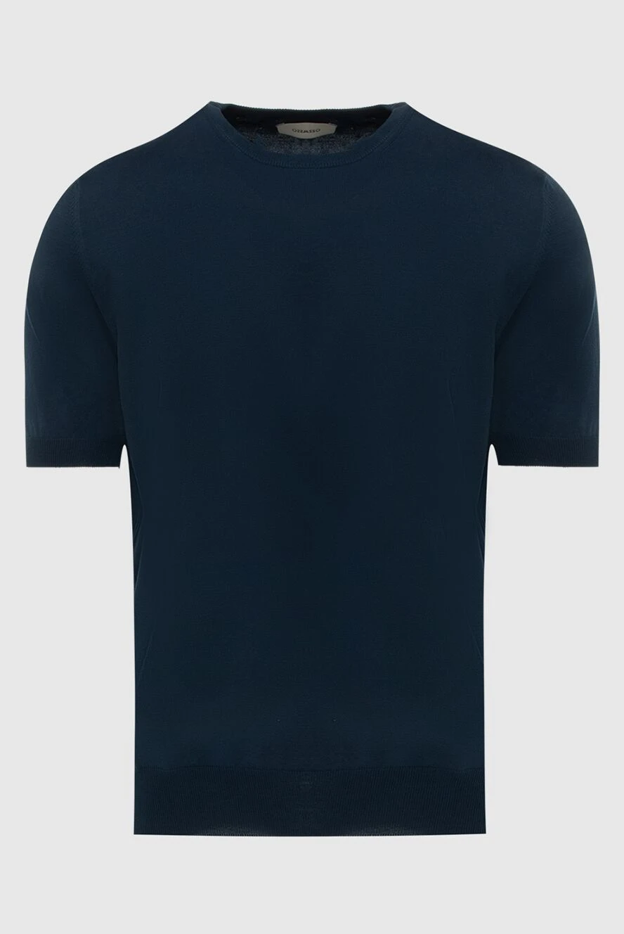 Gran Sasso man jumper with short sleeves blue for men купить с ценами и фото 172126 - photo 1